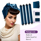 Heatless Curls Overnight Hair Curlers (Navy Blue(Pack of 4))
