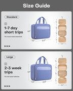 Hanging Travel Toiletry Bag Women Men (Aegean-Blue / Medium)