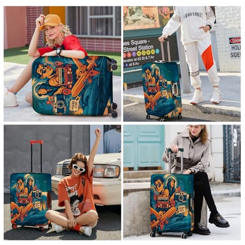 Funny Adventure Travel Luggage Cover (#23 / XL(fits 32-34Inch suitcase))