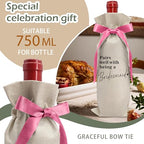 Cute Pink Bow Ribbon Engagement Gift Wine Bag (Wedding Wine Bag Style 10)