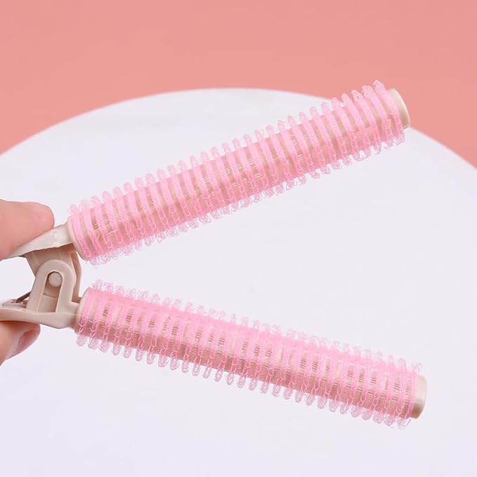 4Pcs Pink Hair Rollers with Clip Volumizing Bangs Curler DIY Styling Accessories Tool Portable Self Grip Volume Hair Root Clips Hair Rollers Styling Tools and Appliances