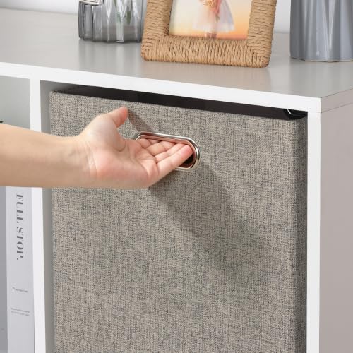 Collapsible Storage Bins (13×13×13/4pcs / Woven Coffee)