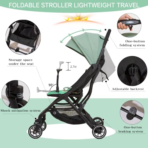 Ultra Compact Travel Stroller (Green)