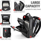 Leather Laptop Backpack (Black)