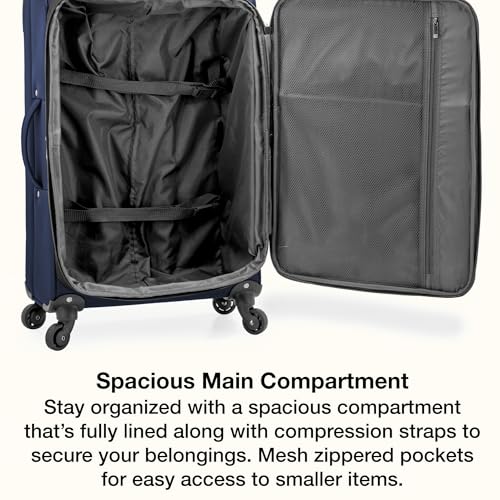 Anzio Softside Expandable Luggage with Spinner Wheels (Navy / 2-Piece Set (22/30))