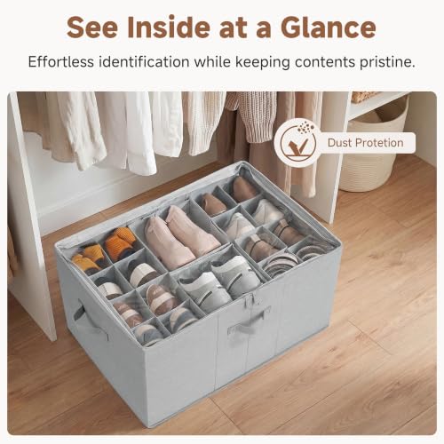 24 Pair Large Shoe Storage Box (Grey / Large)