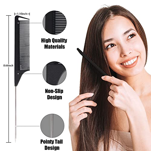 10 PCS Rat Tail Combs Set (Rainbow)