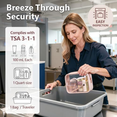 TSA Approved Toiletry Bag (Beauty Nude Pink / Medium Set)