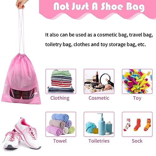Pink Travel Shoe Bags (Pink / 10 Pack)