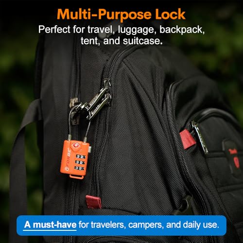 TSA Approved Luggage Locks (Orange 4 Pack)
