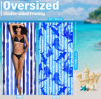 Microfiber Beach Towel (4 Pack Blue Peank Dream World / 32x71 inch)