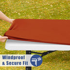 2 Pack Rectangle Spandex Fitted Table Cloth (Rust / 96" x 30" (Rectangular))