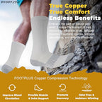 6 Pairs Hiking Running Copper Socks Men (Large-X-Large / 01# 6 Pairs- White Crew)
