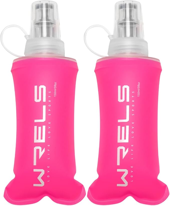 Folding Soft Flask Portable Collapsible Running Lightweight Water Bottle by WRELS