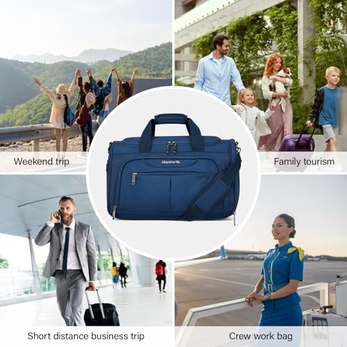 Small Underseat Carry On Luggage Bags for Travel with 10 Pockets (Blue / Underseat Carry-On)