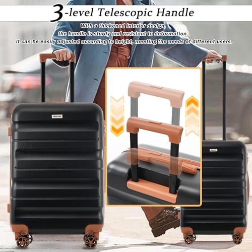 Luggage Set 13 Piece (Black Brown / 13-piece Set)