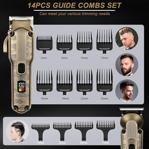 Beard Trimmer Kit Hair Clipper Set Professional Electric Foil Shaver Razor for Men Haircutting Machine for Barber Clippers and Trimmers Grooming Kit Nose Body Hair Trimmer (26 Piece Set)