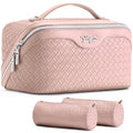 Travel Makeup Bag Cosmetic Bags for Women (L03 Light Pink)