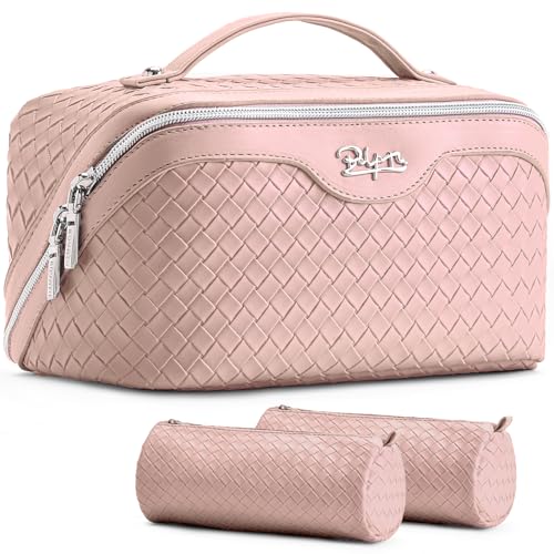 Travel Makeup Bag Cosmetic Bags for Women (L03 Light Pink)