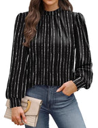 Business Casual Outfits for Women Tops for Teachers Trendy Fall Outfits Long Sleeve Shirts for Women Work Office Blouses Fall Clothes Fashion Clothing 2026 Black Striped M (02 - Black Striped / Medium)