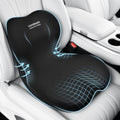 Upgraded] Car Seat Cushion and Lumbar Support Pillow One Piece (Black)