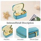 Small Travel Jewelry Case (Mini-Coral Blue / Small Rectangle)