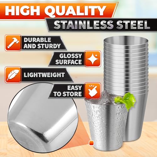 15 Pcs Stainless Steel Shot Glasses