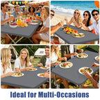 2 Pack Rectangle Spandex Fitted Table Cloth (Grey / 72" x 18" (Rectangular))
