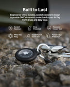 Apple AirTag Secure Holder with Key Ring (Keychain / Black)