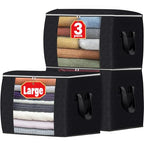 90L Clothes Storage (3 Pack-90l / Black)