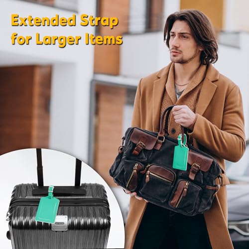 6 Pack Luggage Tags for Suitcases Airplane Travel Essentials (Blooming Green)