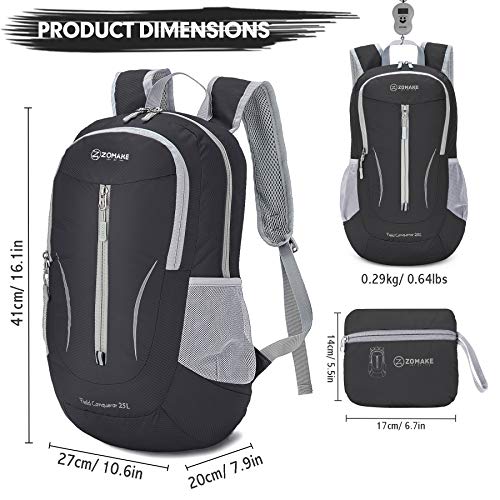 Lightweight Packable Backpack 25L (25L / Black a)