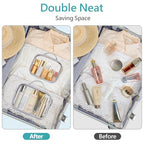Clear Makeup Bag (2 Pack Silver / Hybrid Traveler (1 Large & 1 Medium - Soft))