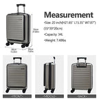 20 Inch Carry On Luggage with Front Pocket (Dark Gray / 20 Inch with Front Pocket)
