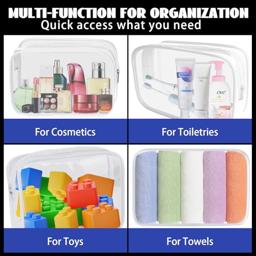 16 Pack Waterproof Cosmetic Bag TSA Approved Toiletry Bag (16pcs White L)