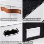 Foldable Storage Bins with Lids [3 (Black & White / M(3-Pack))
