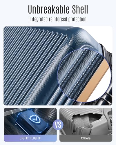 3 Piece Luggage Sets with Spinner Wheels Hardshell TSA Lock (Royal Blue / 3-Piece Set - 20"/24"/28")