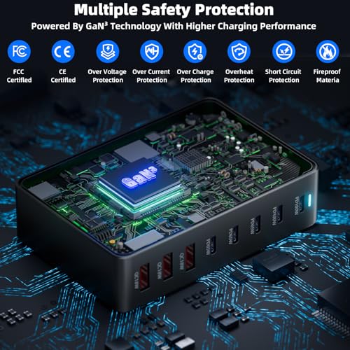 440W Fast Charging 8 Port USB C Charger Block (440W)