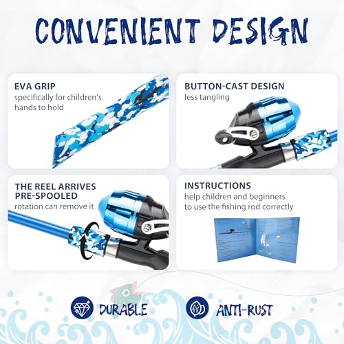 Kids Fishing Pole (Blue+Blue)