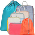 Mesh Compression Packing Cubes for Travel (11 Active Lake Blue/Watermelon Pink/Orange/Yellow / 7-Piece Set)