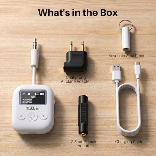 SafeFly Min+ Airplane Bluetooth Adapter for 2 Wireless Headphones