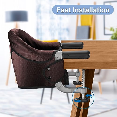 Hook On High Chair (Table Clamping Chair / Brown)