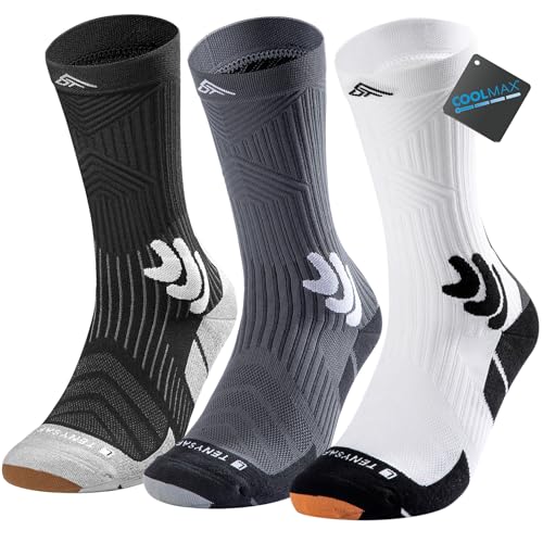 Coolmax Compression Running Socks：20 (9-13 / A-white Grey Black)