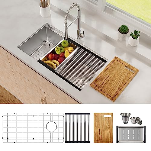 32 Inch Workstation Kitchen Sink (32" x 18" Workstation Sink)