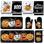 10 Pcs Halloween Kitchen Decor Accessories Set Gothic Pumpkin (Classic Color / Halloween Style)