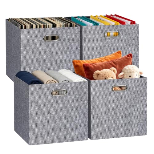 Fabric Storage Cubes (13×13×13/4pcs / Black/White Mixed)
