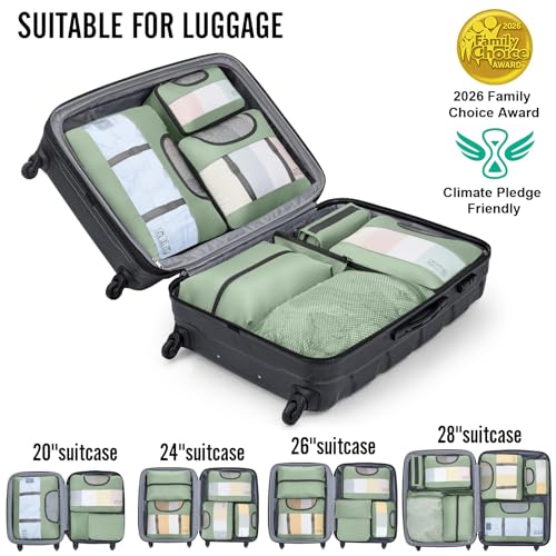 8 Set Packing Cubes for Travel Essentials (09 Matcha Green)