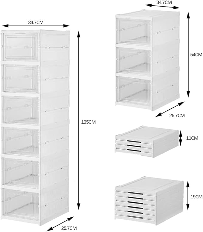 Shoe Organizer Foldable Shoe Rack, No Assembly Box Covered Shoe Storage - Image 2