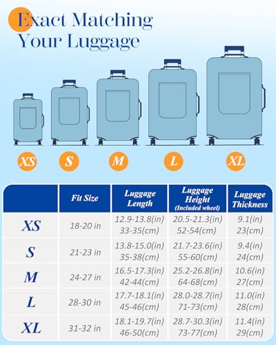 Luggage Cover for Suitcase Tsa Approved Protector (XS-(18-20)Inch / Checkered)