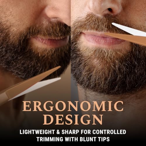 5" Beard & Mustache Scissor with Combs for Men (Rose Gold)